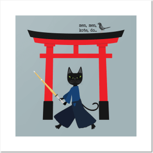 Kendo Samurai Cat Posters and Art